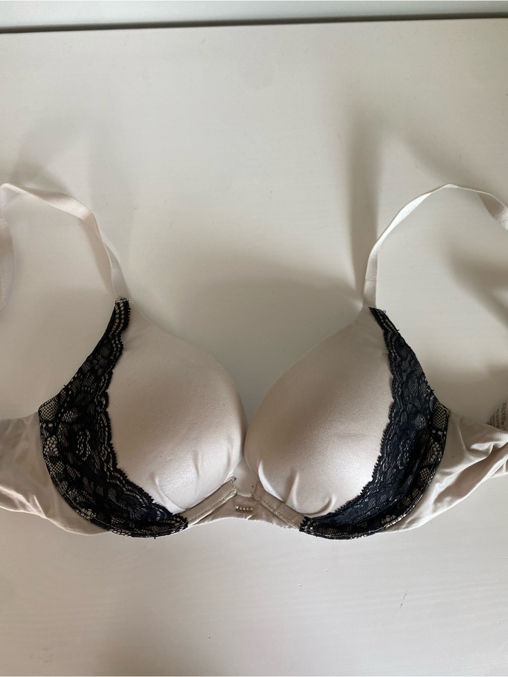 Black and white Lace Trim Victoria’s Secret Push-Up Bra - Women Intimates